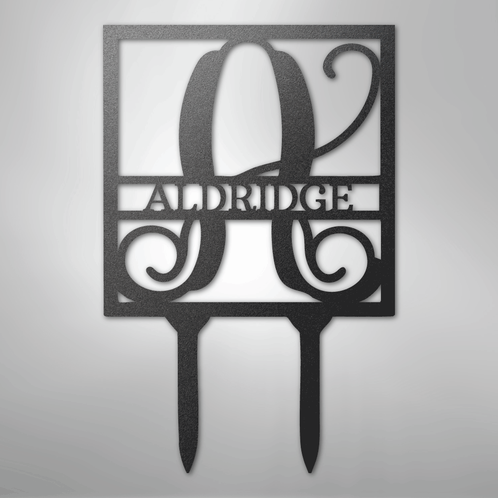 Square Lawn Stake Monogram - Steel Sign - Kim’s Signature Beauty & Accessories