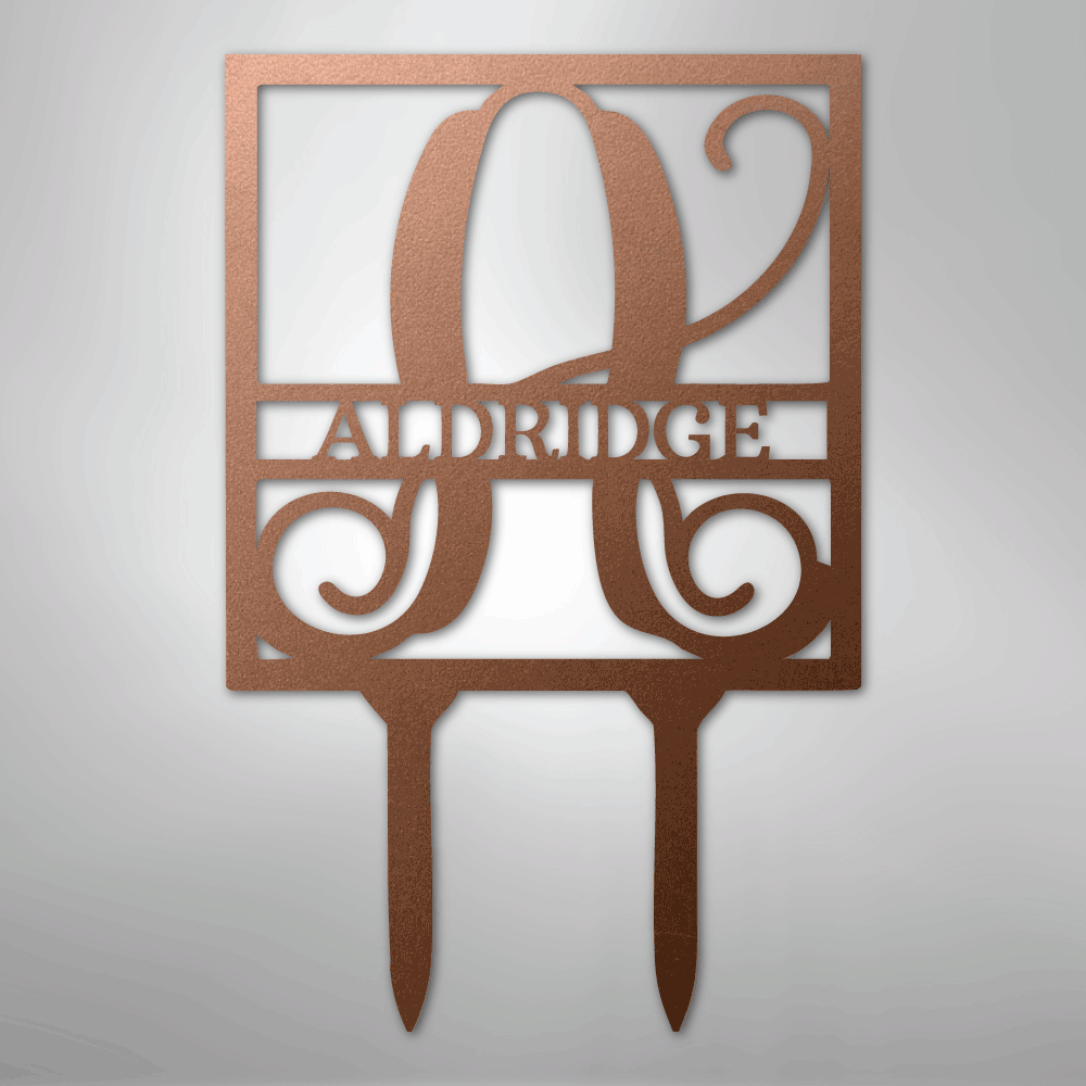 Square Lawn Stake Monogram - Steel Sign - Kim’s Signature Beauty & Accessories