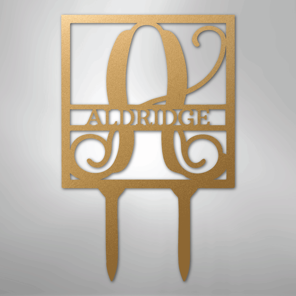 Square Lawn Stake Monogram - Steel Sign - Kim’s Signature Beauty & Accessories