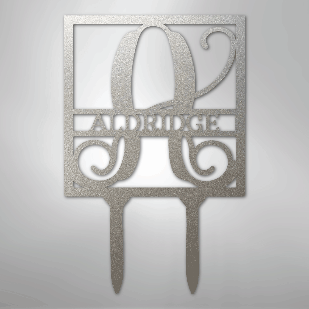 Square Lawn Stake Monogram - Steel Sign - Kim’s Signature Beauty & Accessories