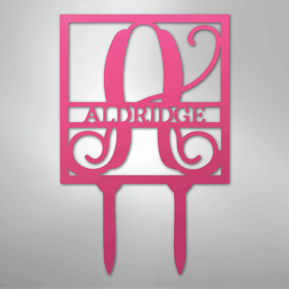 Square Lawn Stake Monogram - Steel Sign - Kim’s Signature Beauty & Accessories