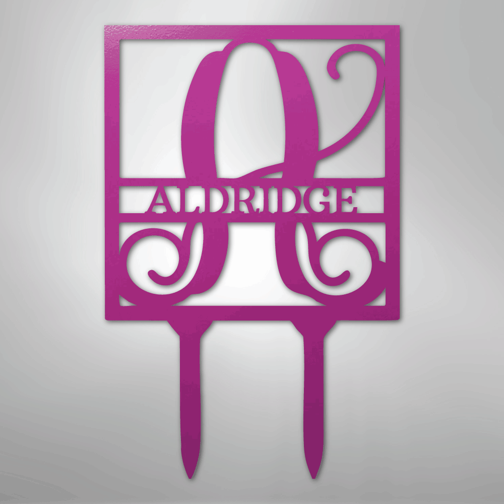 Square Lawn Stake Monogram - Steel Sign - Kim’s Signature Beauty & Accessories