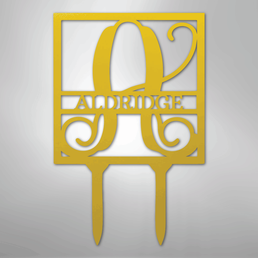 Square Lawn Stake Monogram - Steel Sign - Kim’s Signature Beauty & Accessories