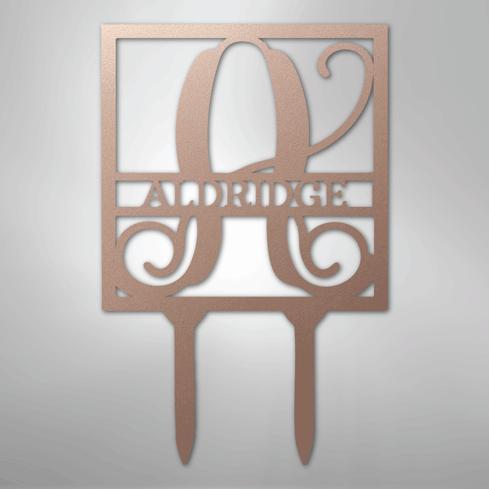 Square Lawn Stake Monogram - Steel Sign - Kim’s Signature Beauty & Accessories