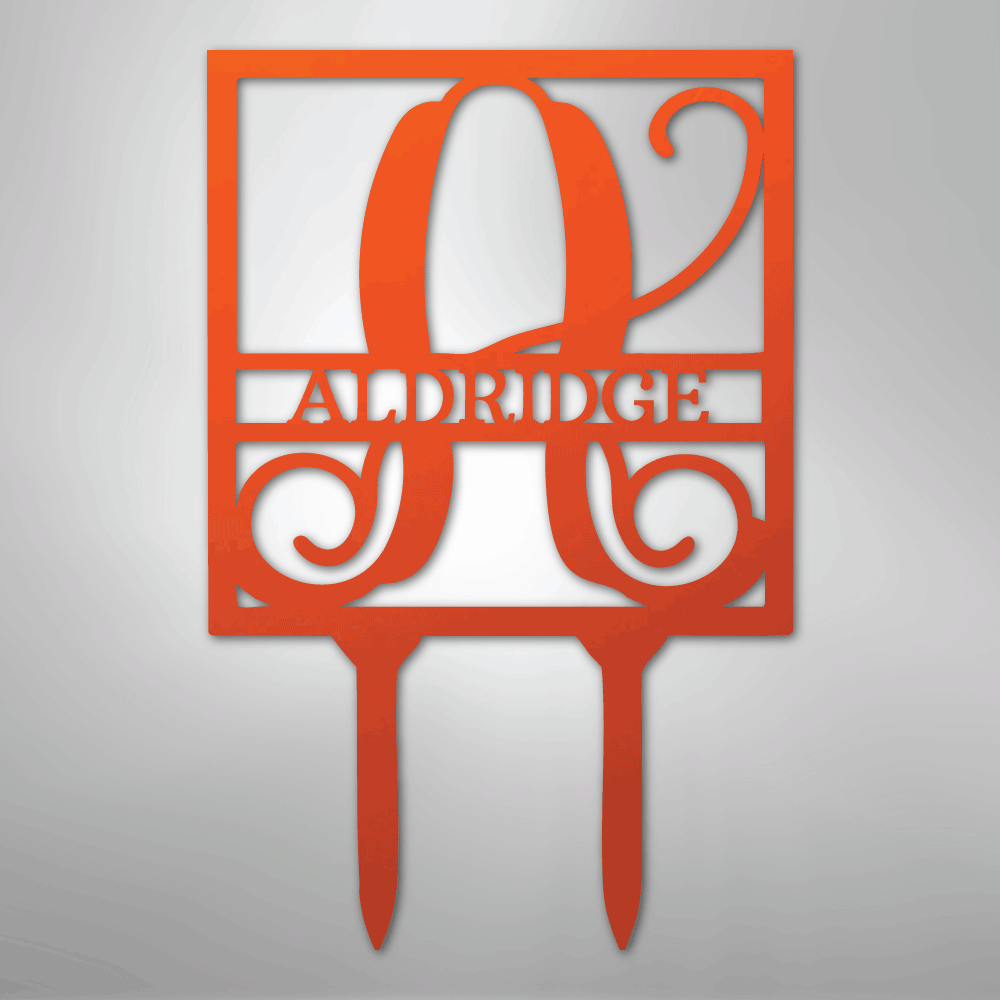 Square Lawn Stake Monogram - Steel Sign - Kim’s Signature Beauty & Accessories