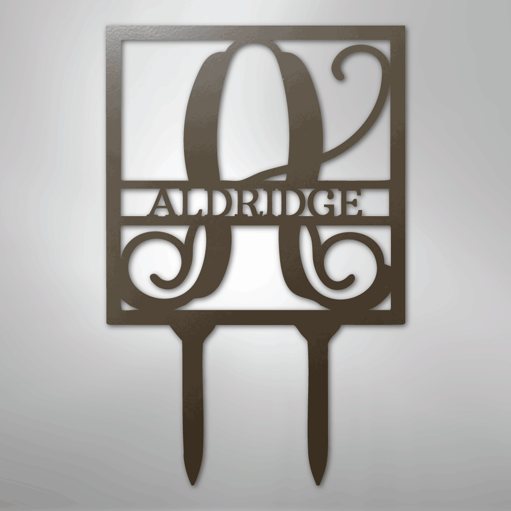 Square Lawn Stake Monogram - Steel Sign - Kim’s Signature Beauty & Accessories