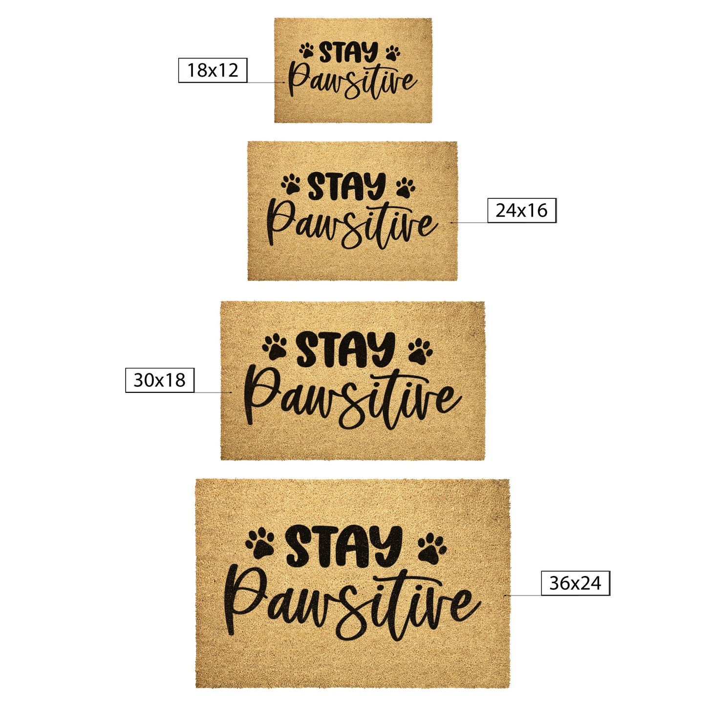 Stay Pawsitive Door Mat - Kim’s Signature Beauty & Accessories    