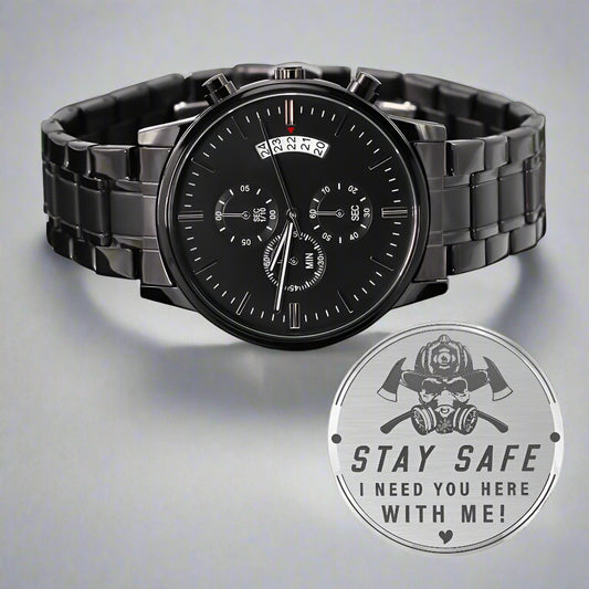 Stay Safe- A  Fireman's Engraved Watch - Kim’s Signature Beauty & Accessories    