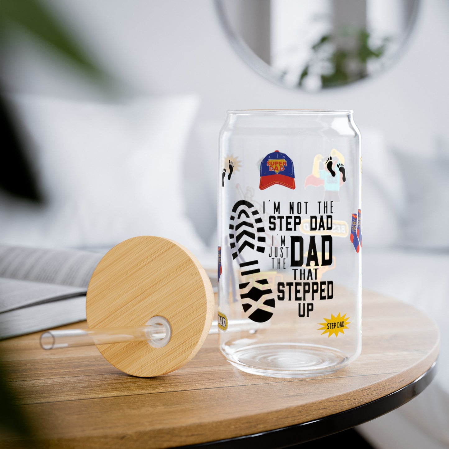 Stepped up Boy Dad | Sipper Glass, 16oz - Kim’s Signature Beauty & Accessories    