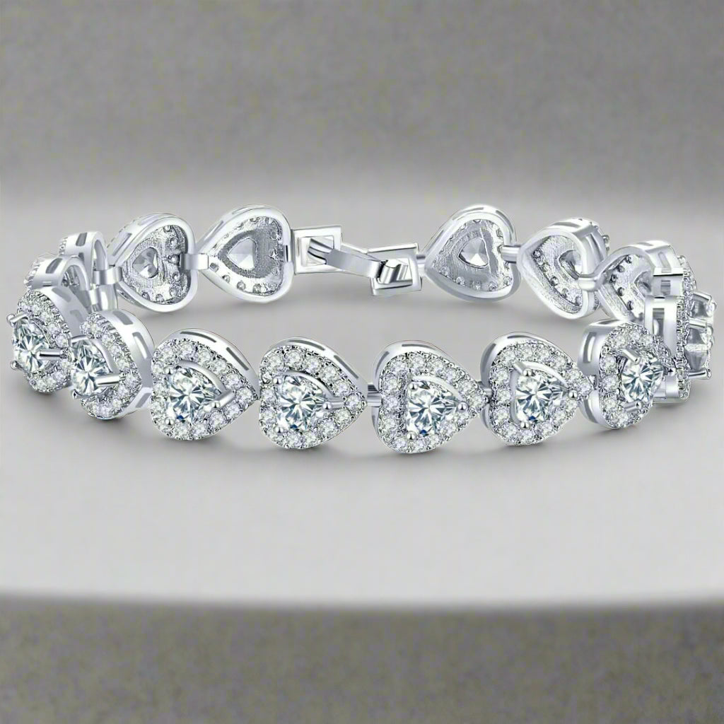 Sterling Silver Heart Bracelet - Kim’s Signature Beauty & Accessories    