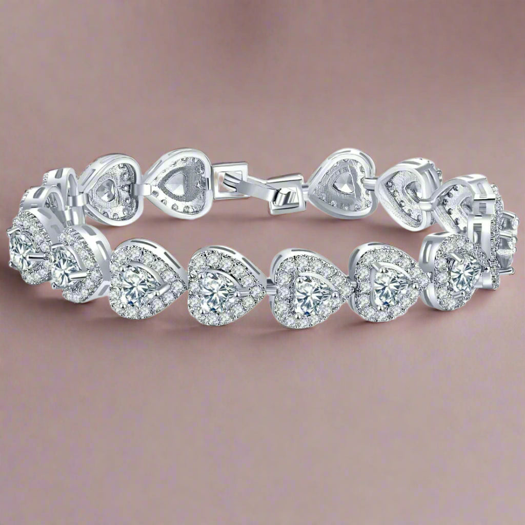 Sterling Silver Heart Bracelet - Kim’s Signature Beauty & Accessories    