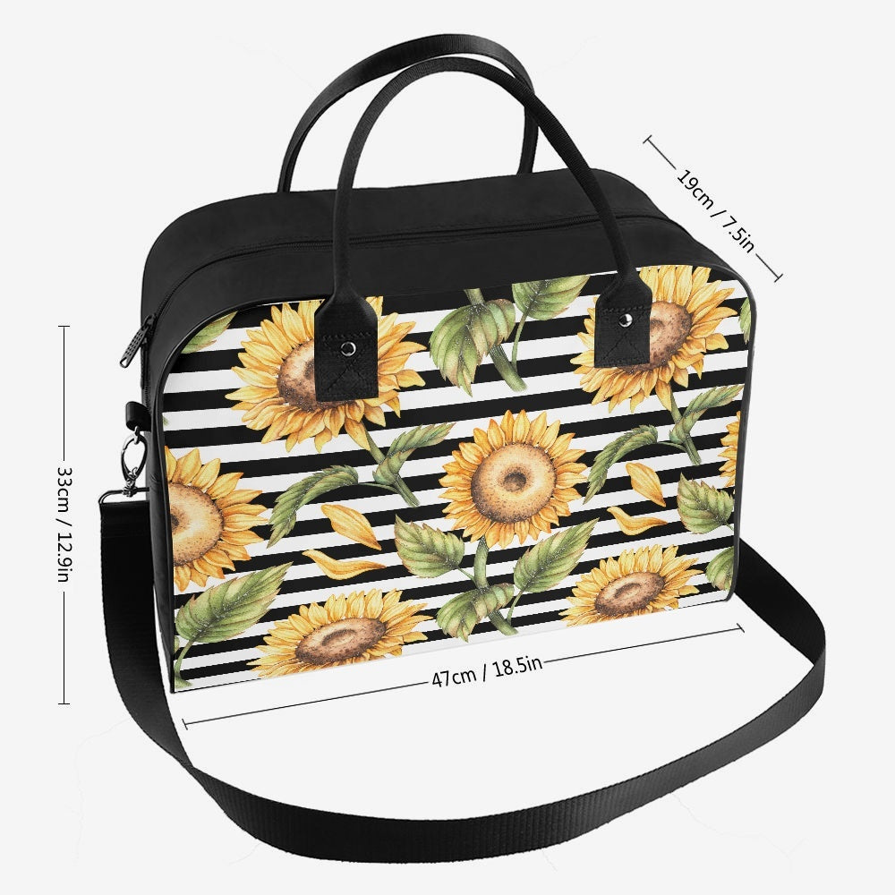 Stripes & Sunflowers Large Travel Handbag - Kim’s Signature Beauty & Accessories    