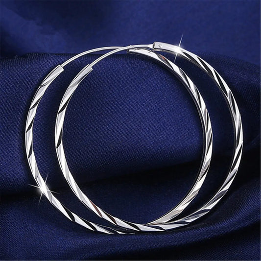 Stylish 925 Silver Hoop Earrings for Women - Kim’s Signature Beauty & Accessories    