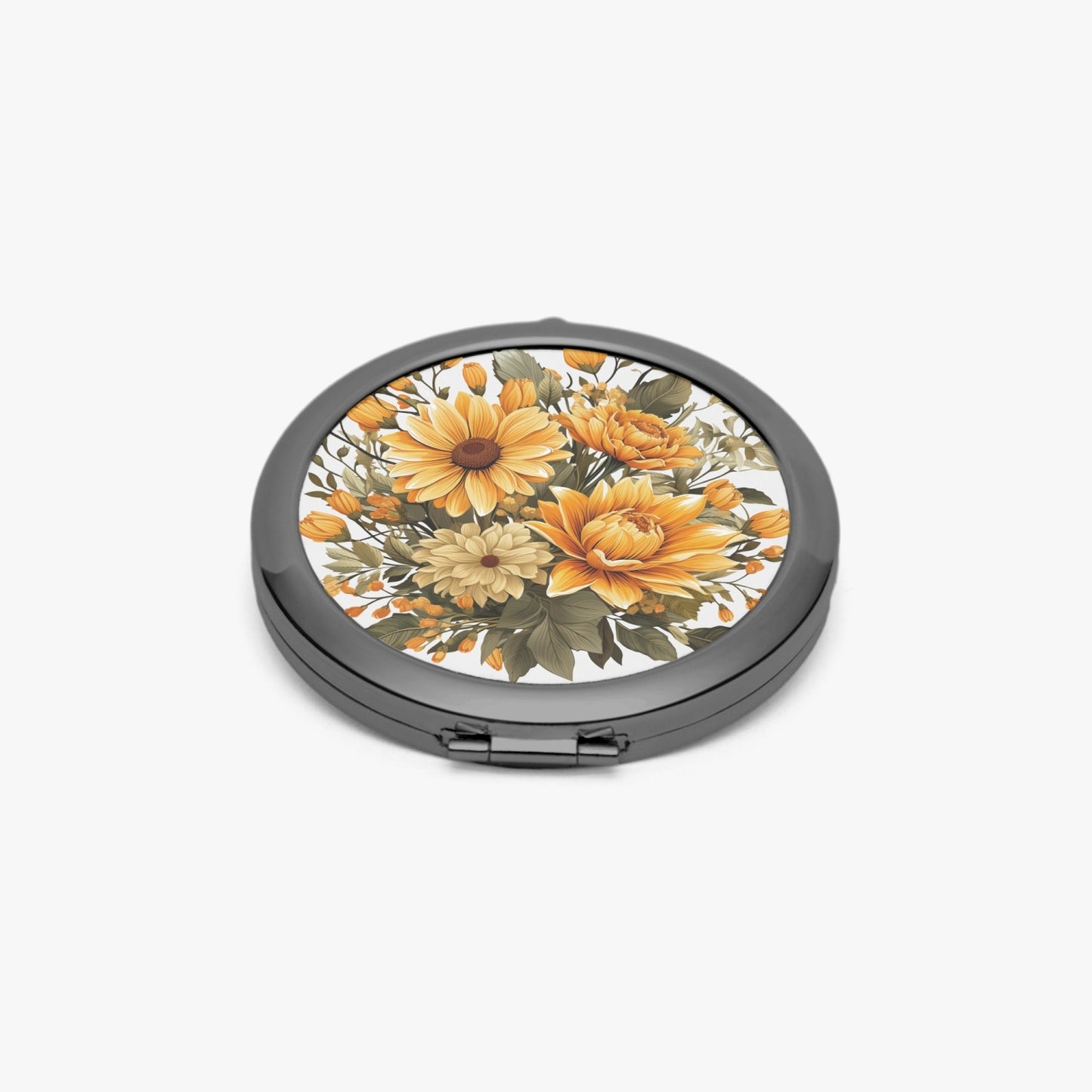 Sunflower Bloom Compact Mirror – Travel-Ready - Kim’s Signature Beauty & Accessories    