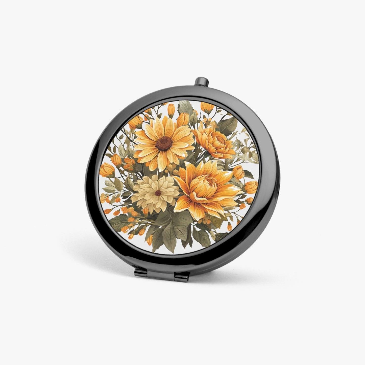 Sunflower Bloom Compact Mirror – Travel-Ready - Kim’s Signature Beauty & Accessories    