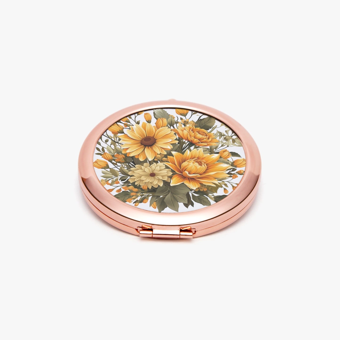 Sunflower Bloom Compact Mirror – Travel-Ready - Kim’s Signature Beauty & Accessories    