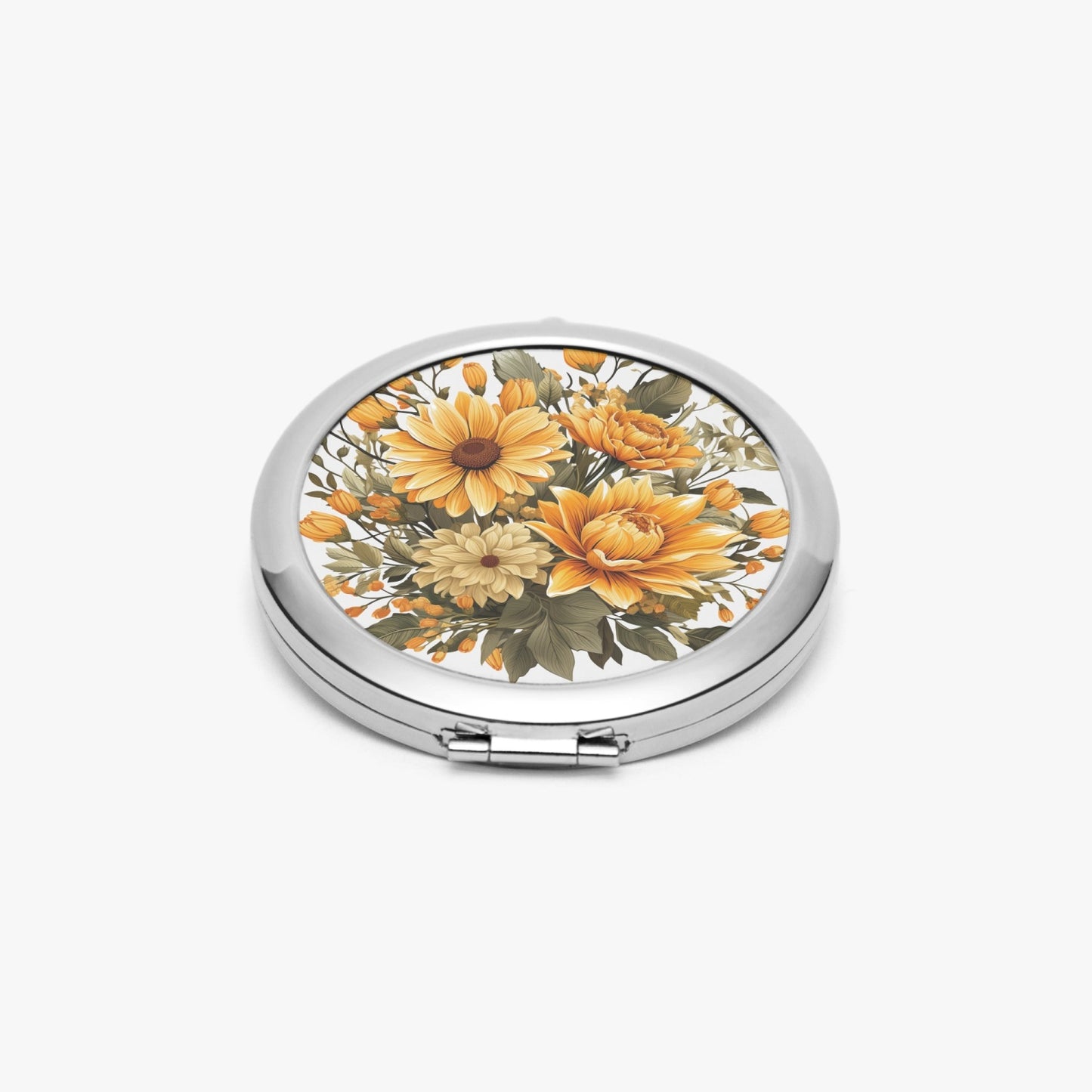Sunflower Bloom Compact Mirror – Travel-Ready - Kim’s Signature Beauty & Accessories    