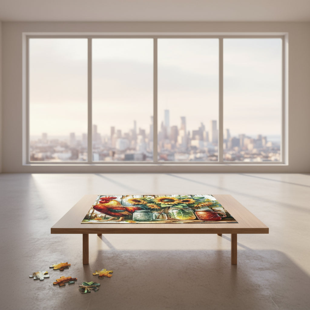 Sunflower Rooster Puzzle - Family Activity, Gift for Puzzle Lovers - Kim’s Signature Beauty & Accessories    