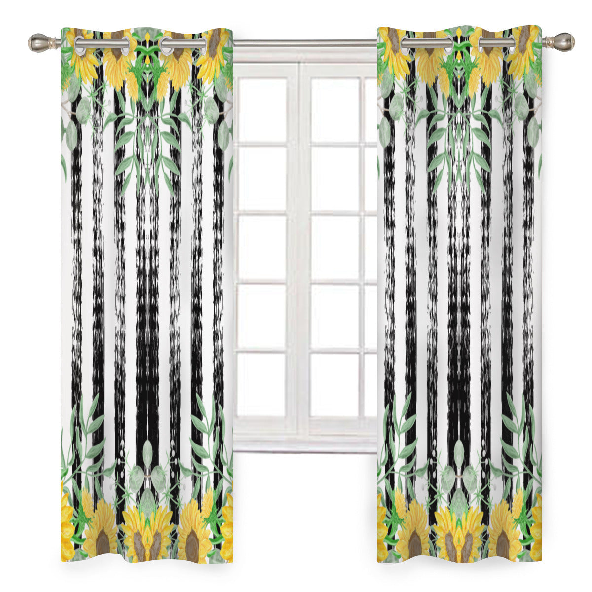 Sunflower Stripe Blackout Curtains – Set of 2 Panels - Kim’s Signature Beauty & Accessories    