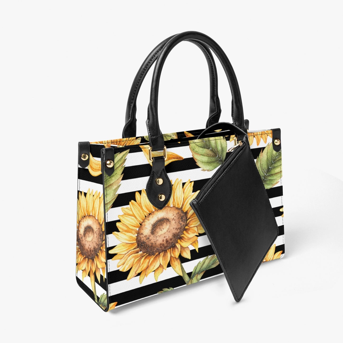 Sunflower Striped Tote Bag - Long Strap and Inner Bag - Kim’s Signature Beauty & Accessories    