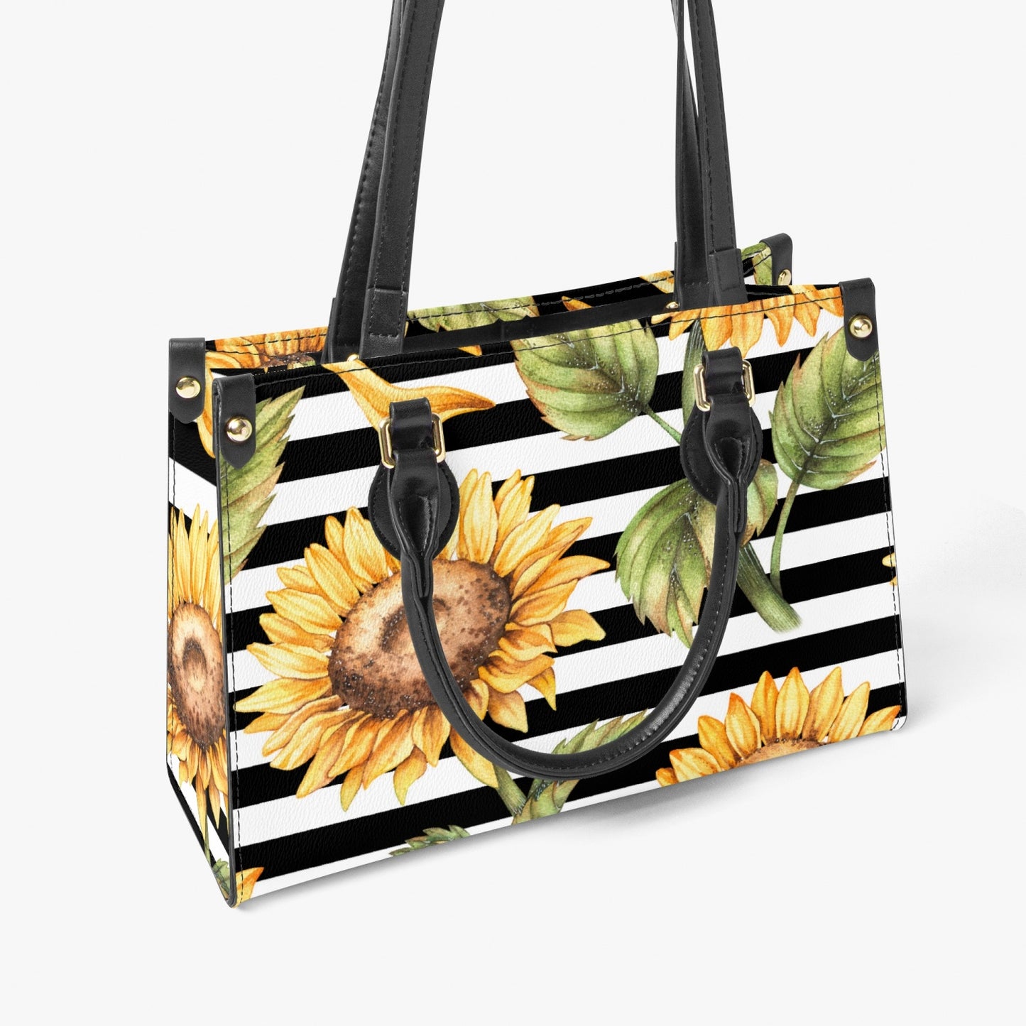 Sunflower Striped Tote Bag - Long Strap and Inner Bag - Kim’s Signature Beauty & Accessories    