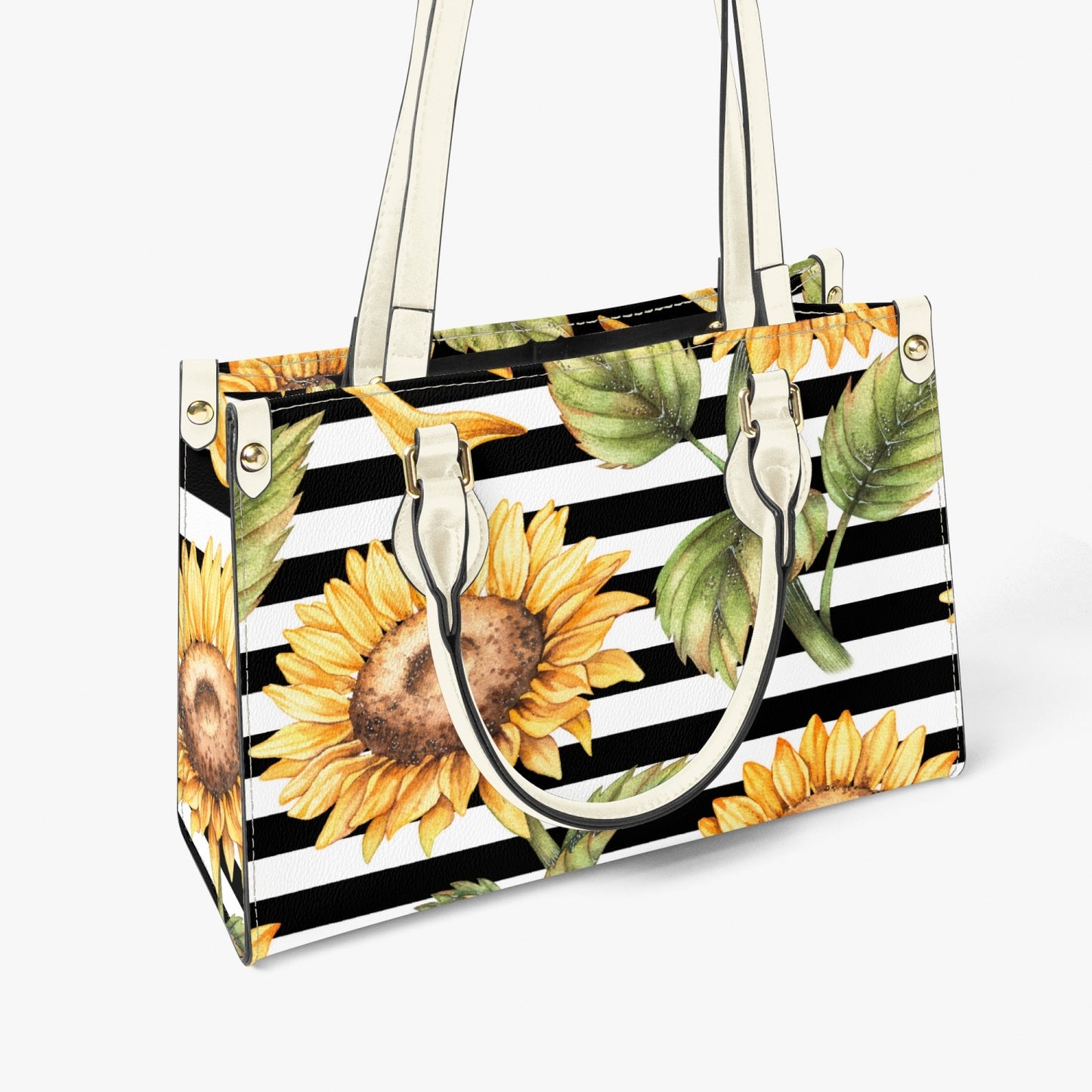 Sunflower Striped Tote Bag - Long Strap and Inner Bag - Kim’s Signature Beauty & Accessories    