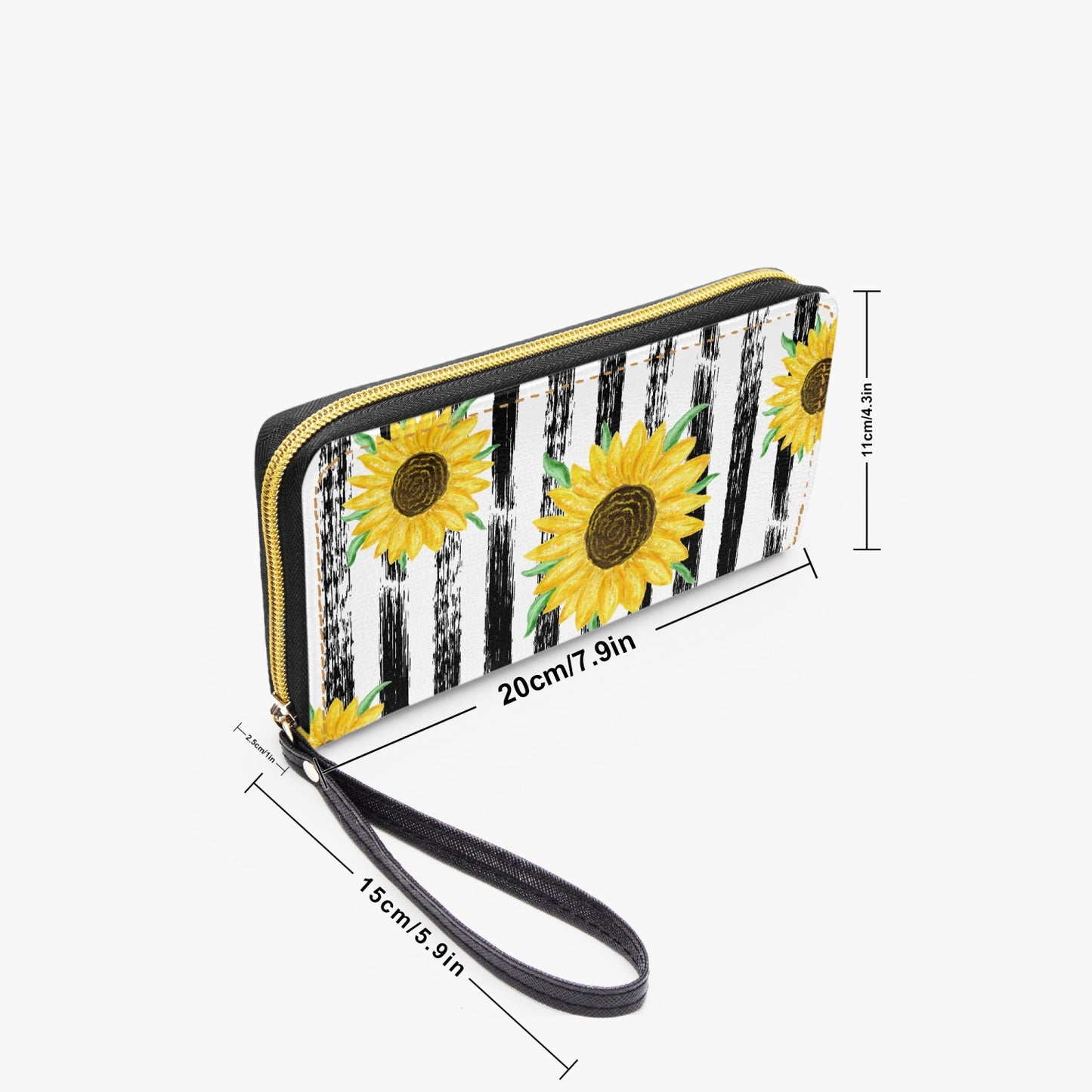 Sunflower Striped Wristlet Clutch - Kim’s Signature Beauty & Accessories    