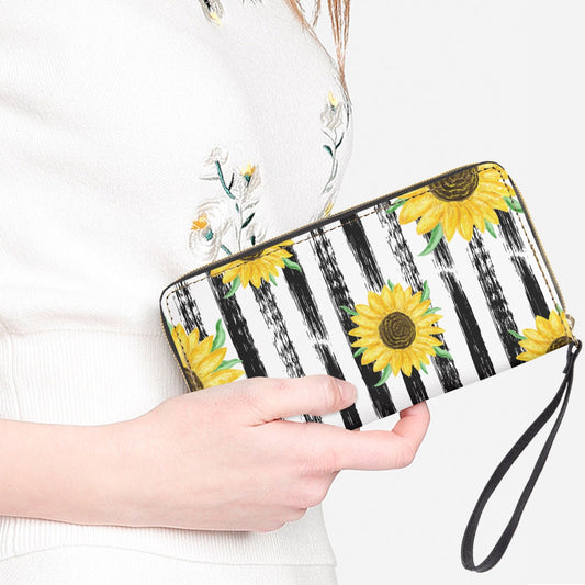 Sunflower Striped Wristlet Clutch - Kim’s Signature Beauty & Accessories    
