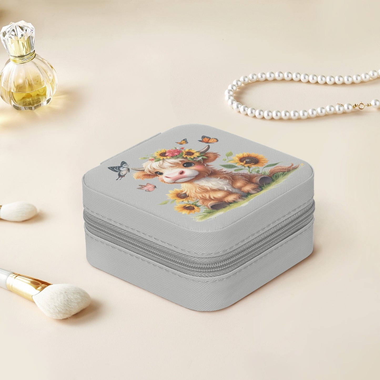 Sunflowers & Cow PU Leather Jewelry Box - Kim’s Signature Beauty & Accessories    