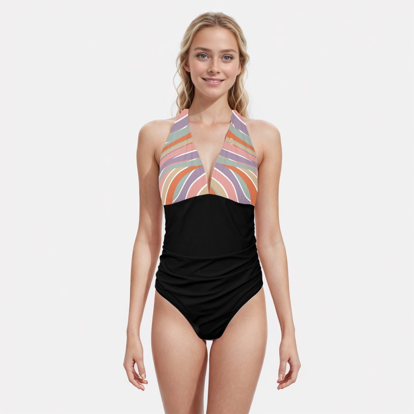 Sunset Stripes |  Women's One-Piece Swimsuit - Kim’s Signature Beauty & Accessories    
