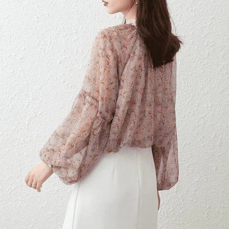 Sweet Elegant Design See-through Breathable Blouse - Kim’s Signature Beauty & Accessories