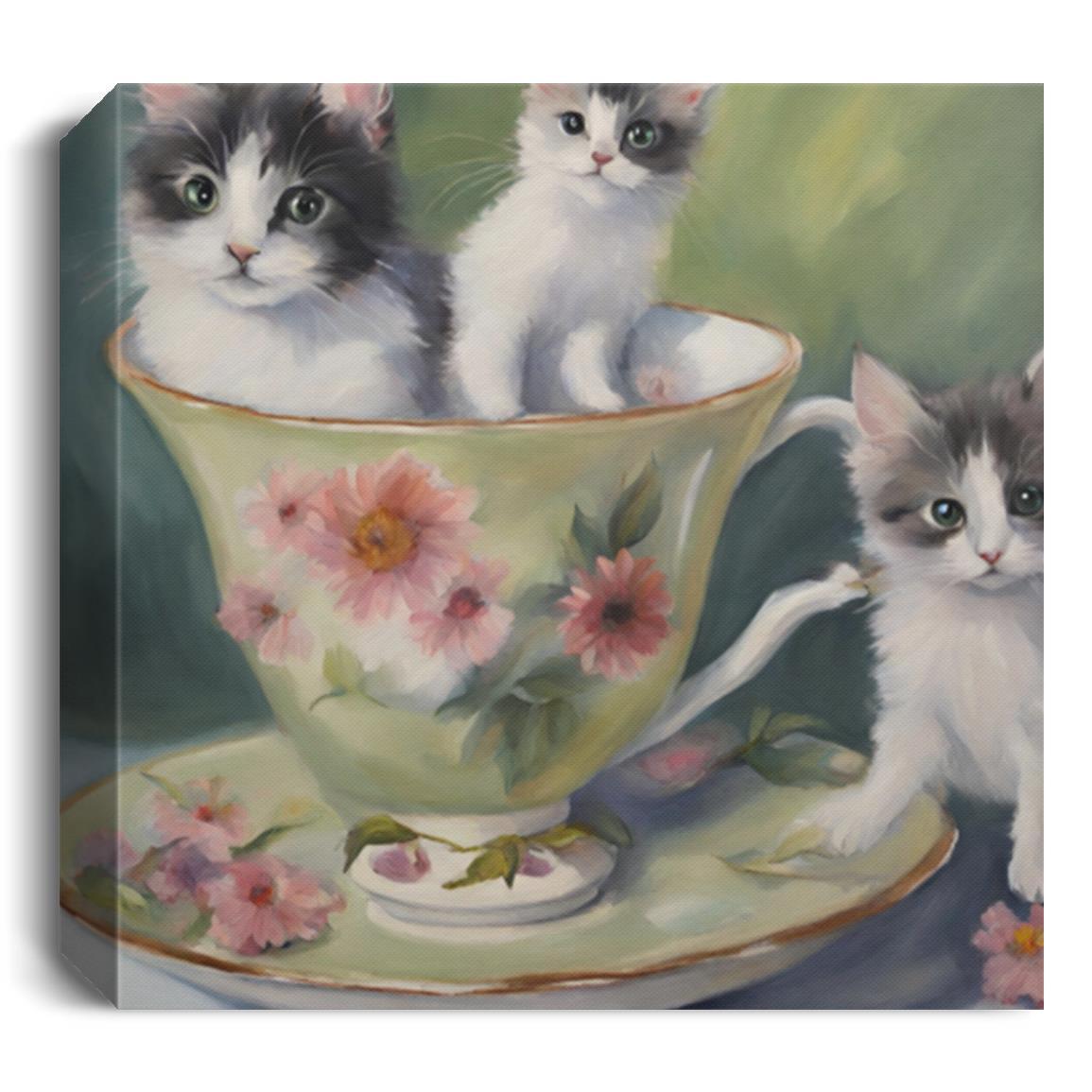 Tea Cup Cats Collection | Canvas Wall Art - Kim’s Signature Beauty & Accessories    