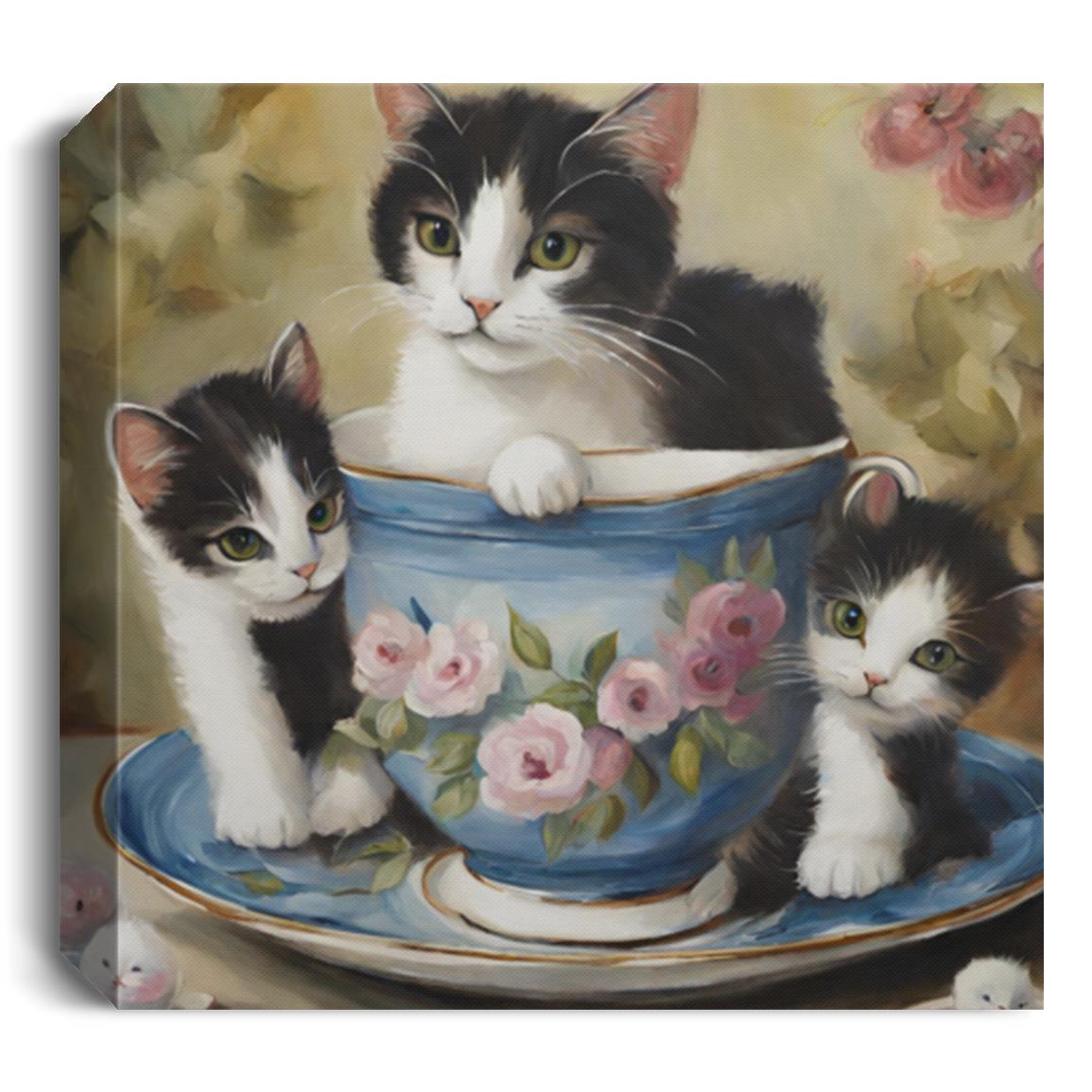 Tea Cup Cats Collection | Canvas Wall Art - Kim’s Signature Beauty & Accessories    