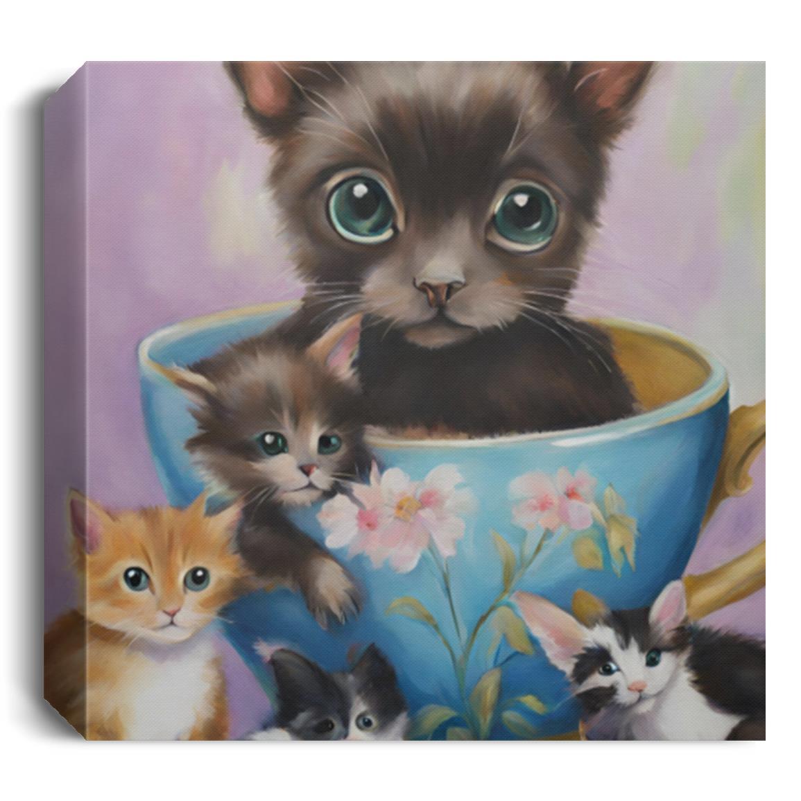 Tea Cup Cats Collection | Canvas Wall Art - Kim’s Signature Beauty & Accessories    