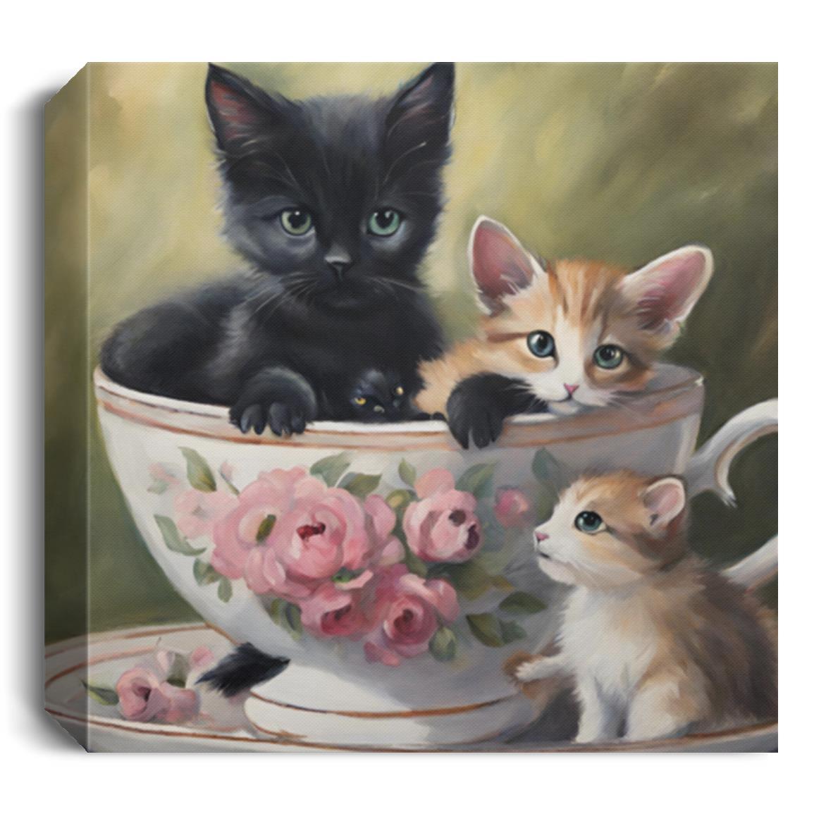 Tea Cup Cats Collection | Canvas Wall Art - Kim’s Signature Beauty & Accessories    