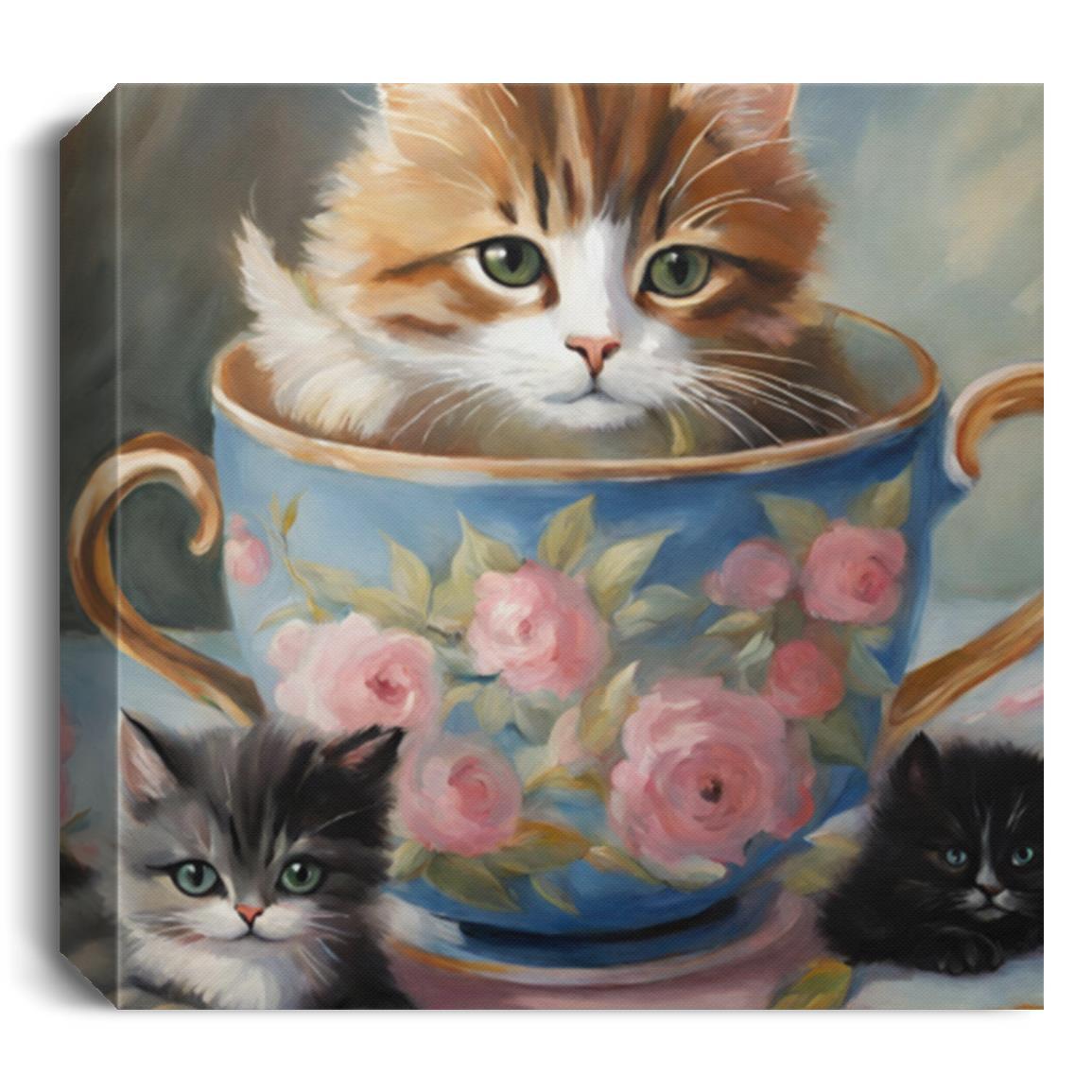 Tea Cup Cats Collection | Canvas Wall Art - Kim’s Signature Beauty & Accessories    
