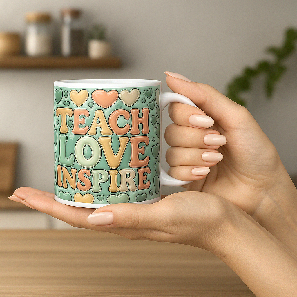 Teach. Love. Inspire. – Full Wrap Colorful Mug for Teachers & Mentors - Kim’s Signature Beauty & Accessories    