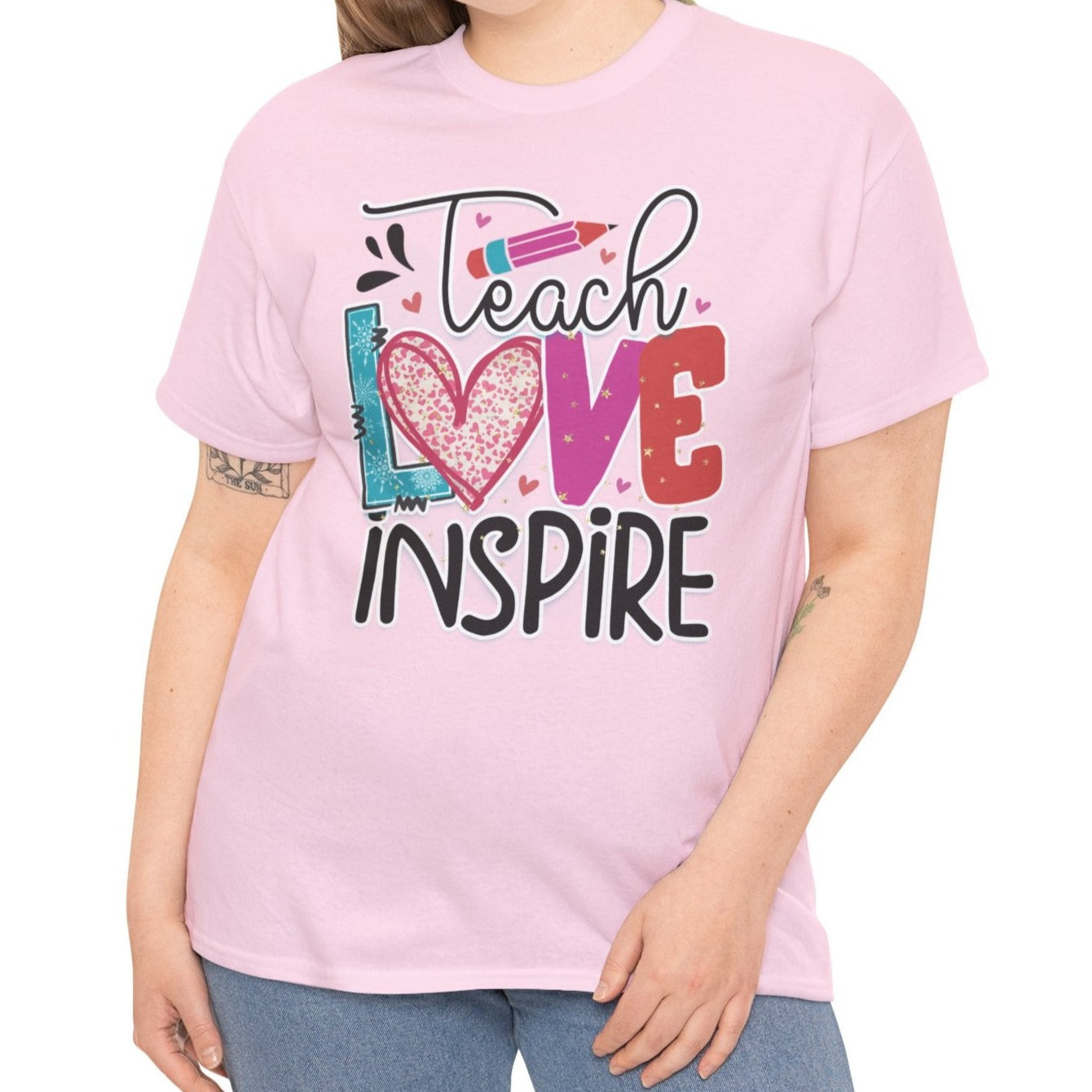 Teach Love Inspire Teacher Graphic Tee - Kim’s Signature Beauty & Accessories    