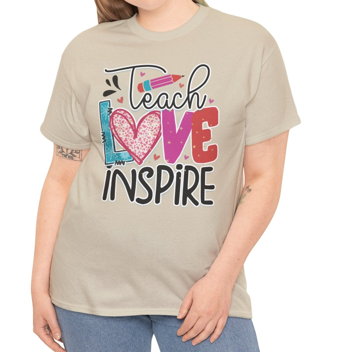 Teach Love Inspire Teacher Graphic Tee - Kim’s Signature Beauty & Accessories    