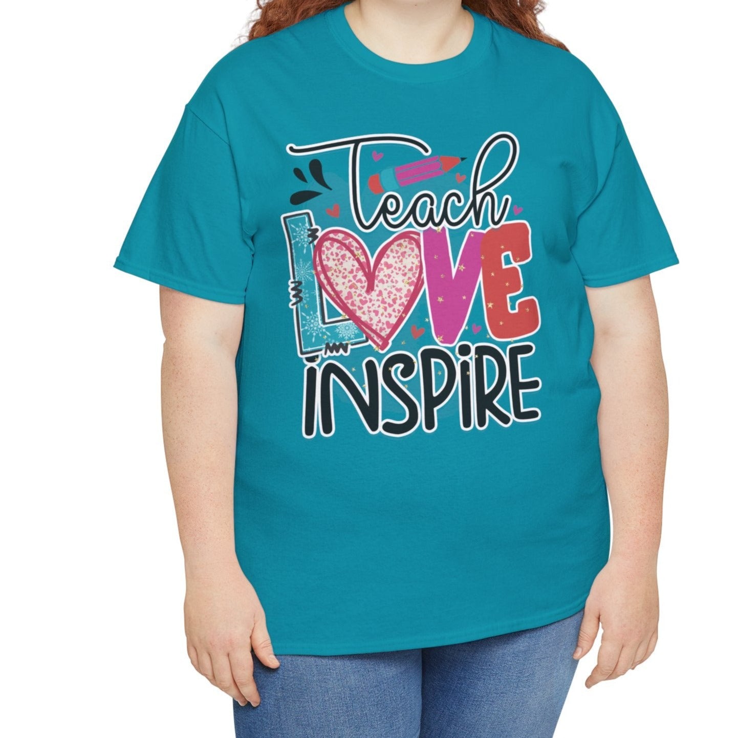 Teach Love Inspire Teacher Graphic Tee - Kim’s Signature Beauty & Accessories    