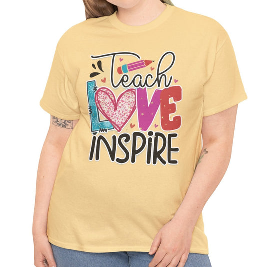 Teach Love Inspire Teacher Graphic Tee - Kim’s Signature Beauty & Accessories    