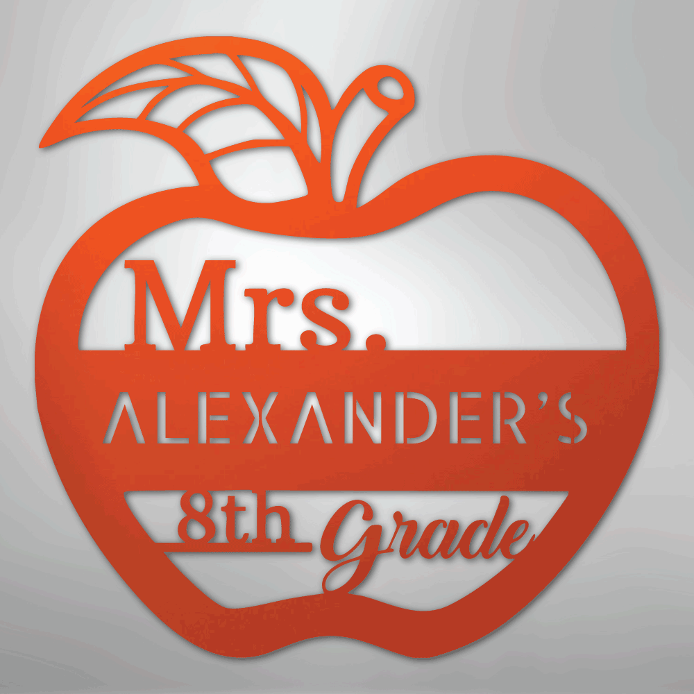 Teacher Appreciation Monogram - Steel Sign - Kim’s Signature Beauty & Accessories