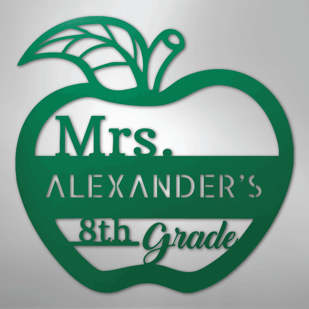 Teacher Appreciation Monogram - Steel Sign - Kim’s Signature Beauty & Accessories