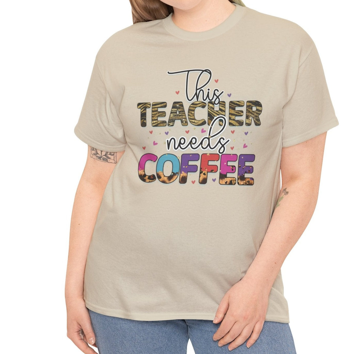 Teacher Needs Coffee Cotton Tee - Kim’s Signature Beauty & Accessories    