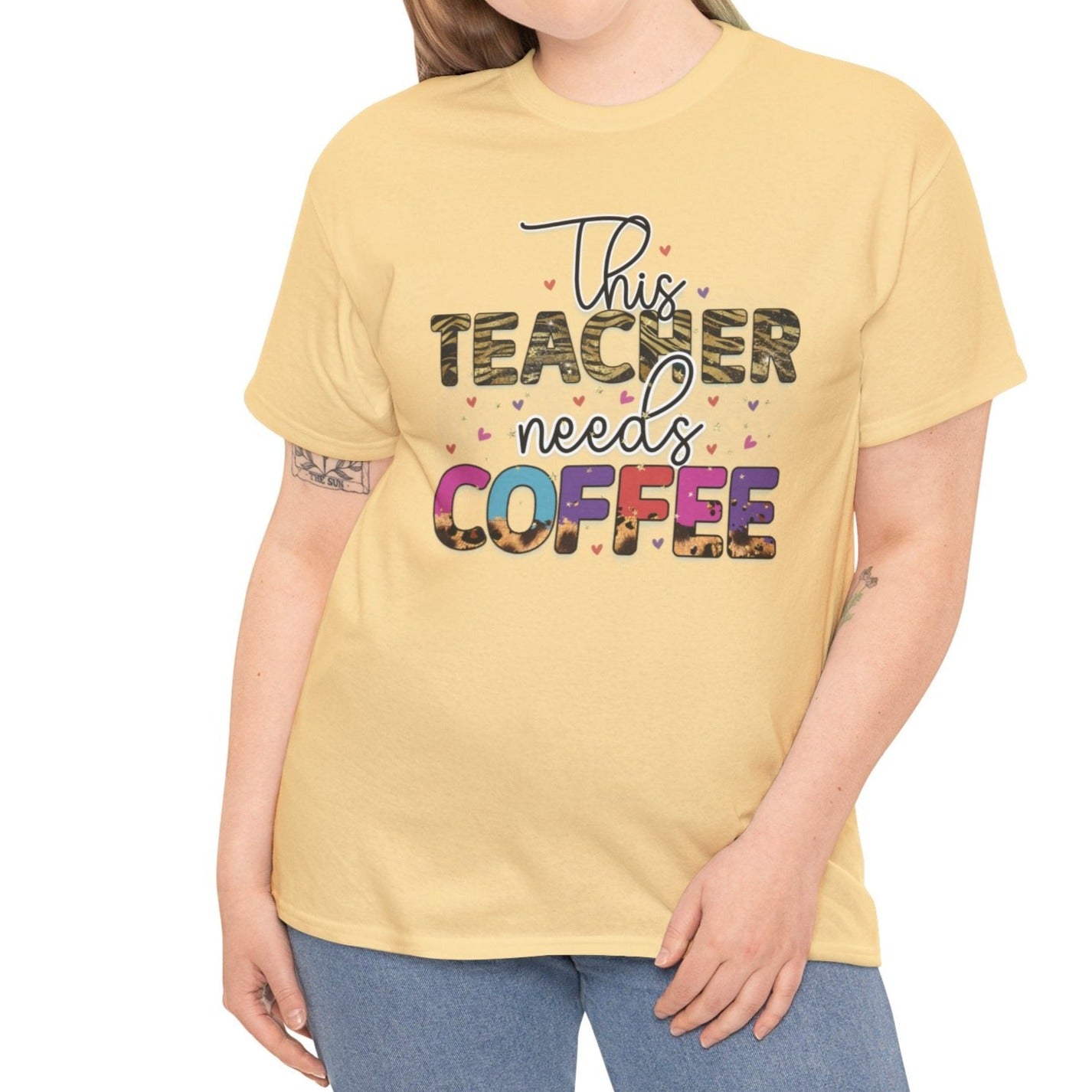 Teacher Needs Coffee Cotton Tee - Kim’s Signature Beauty & Accessories    