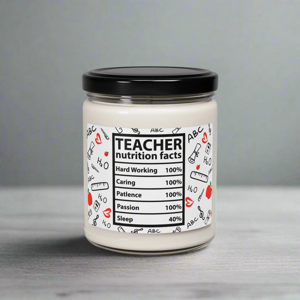 Teacher Nutrition Facts Scented Candle – Teacher Appreciation Gift - Kim’s Signature Beauty & Accessories    