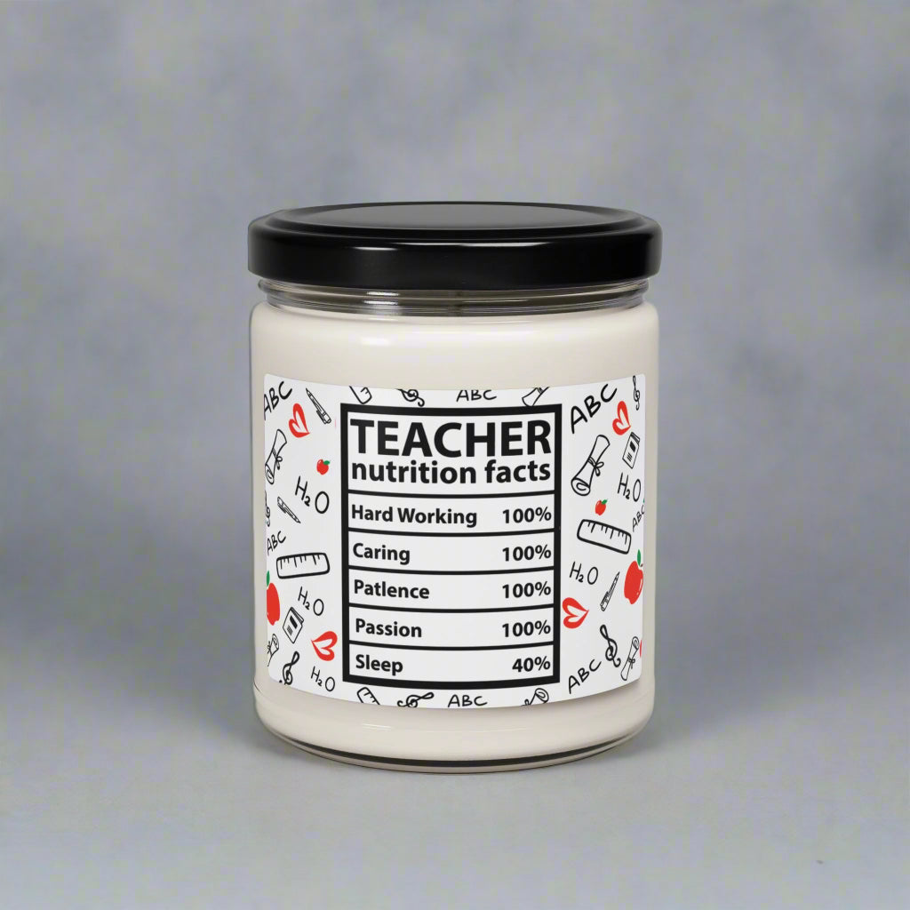 Teacher Nutrition Facts Scented Candle – Teacher Appreciation Gift - Kim’s Signature Beauty & Accessories    