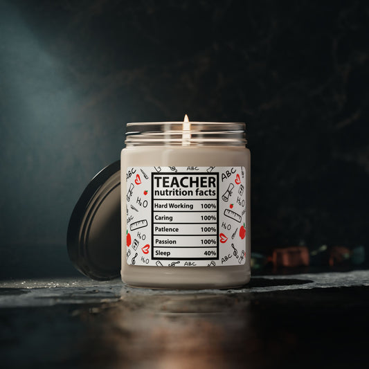 Teacher Nutrition Facts Scented Candle – Teacher Appreciation Gift - Kim’s Signature Beauty & Accessories    