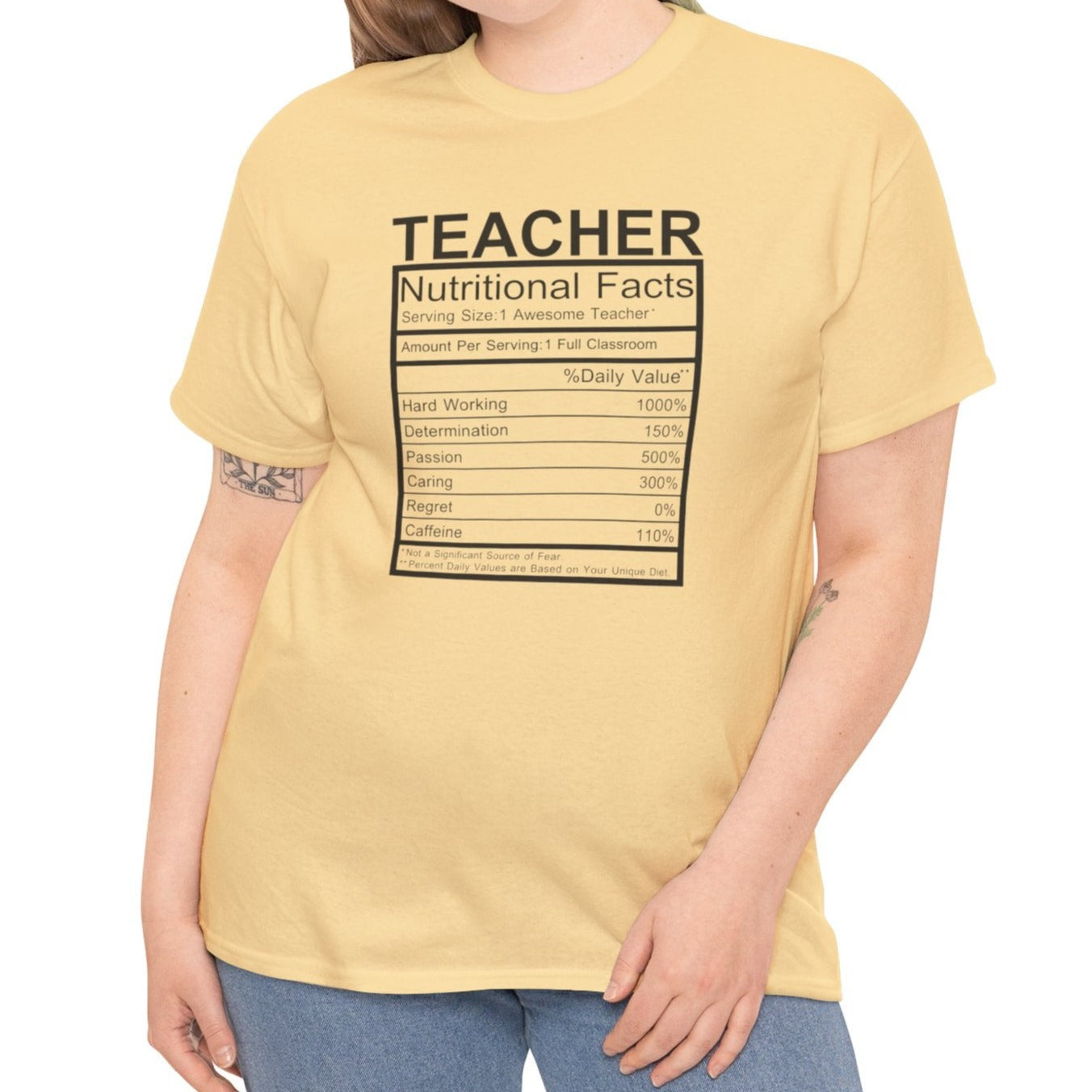 Teacher Nutritional Facts Graphic Tee - Kim’s Signature Beauty & Accessories    