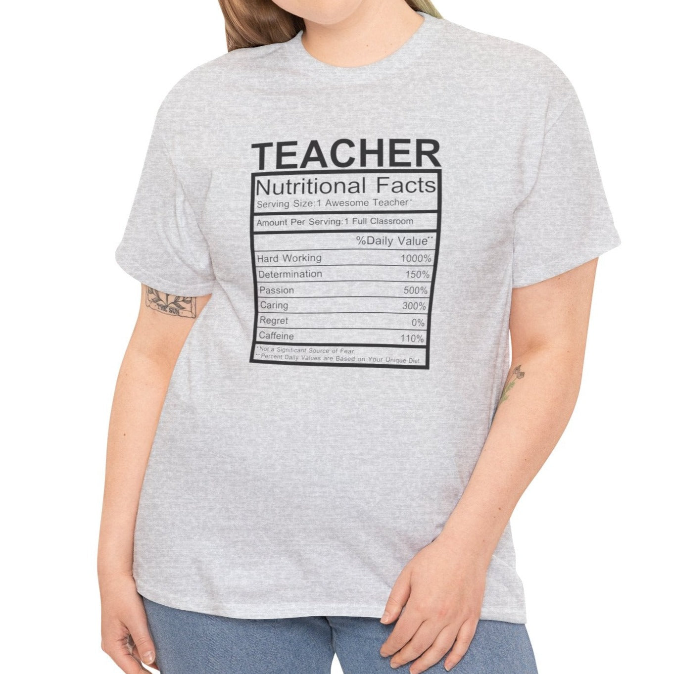 Teacher Nutritional Facts Graphic Tee - Kim’s Signature Beauty & Accessories    